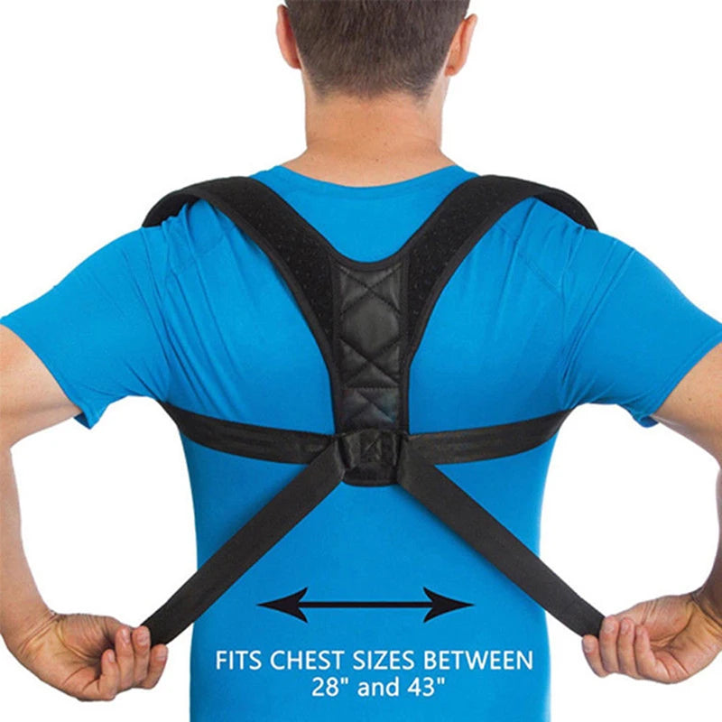 Unisex Adjustable Back Brace Support Invisible Shoulder Posture Corrector Spine Neck Health Correction Belt Home Office Sport