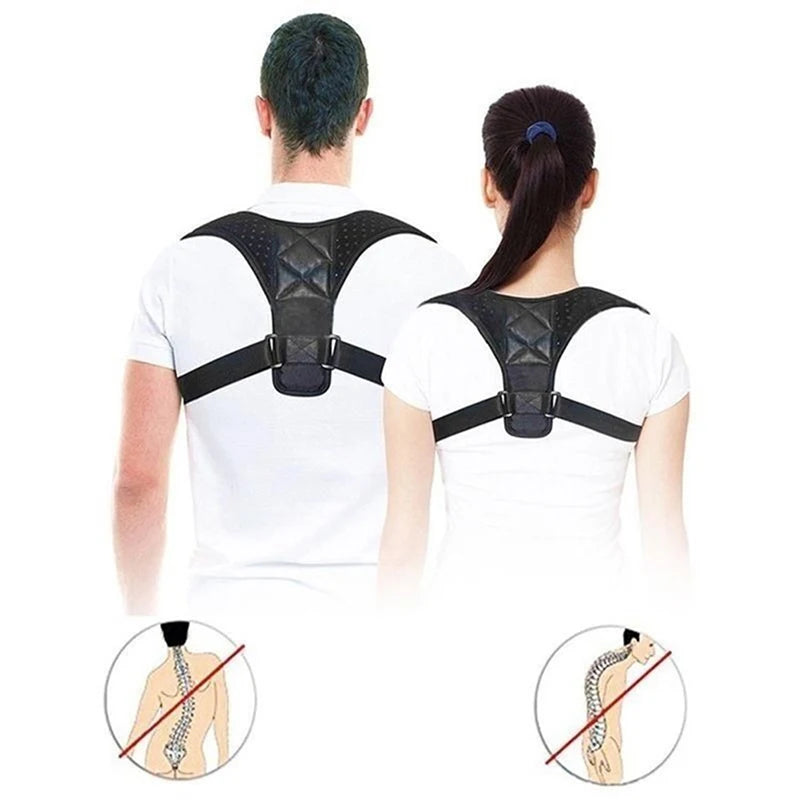 Unisex Adjustable Back Brace Support Invisible Shoulder Posture Corrector Spine Neck Health Correction Belt Home Office Sport
