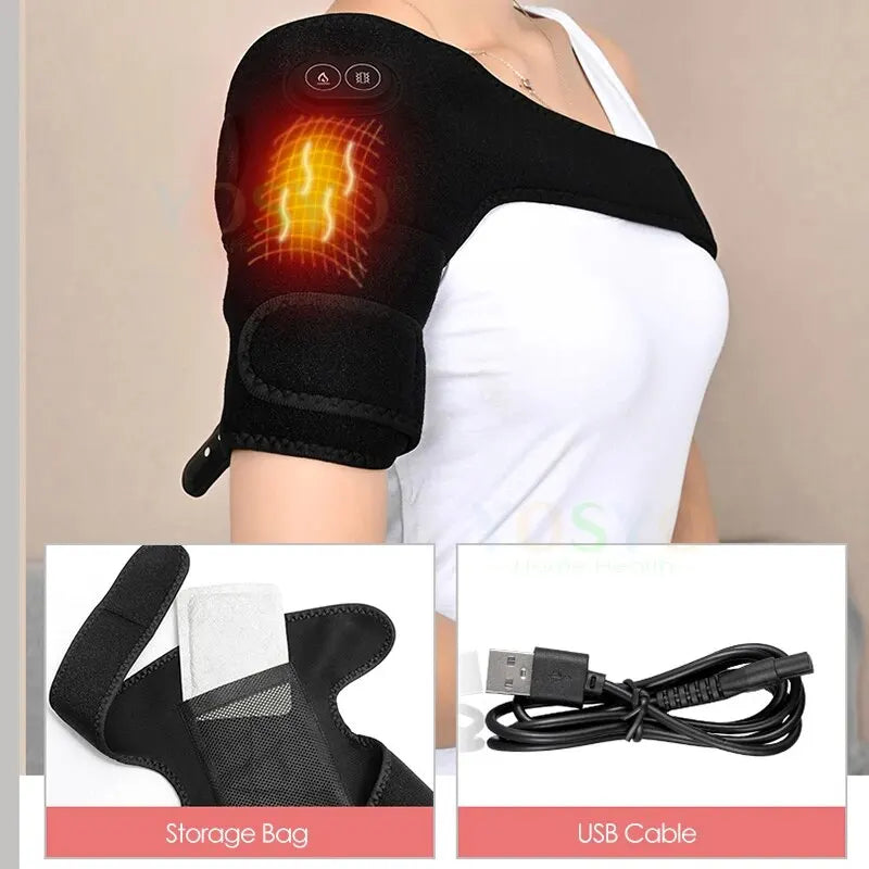 USB Electric Heating Kneepads Shoulder Massage Heated Knee Brace Straps Adjustable Extension Pads For Knee Arm Neck