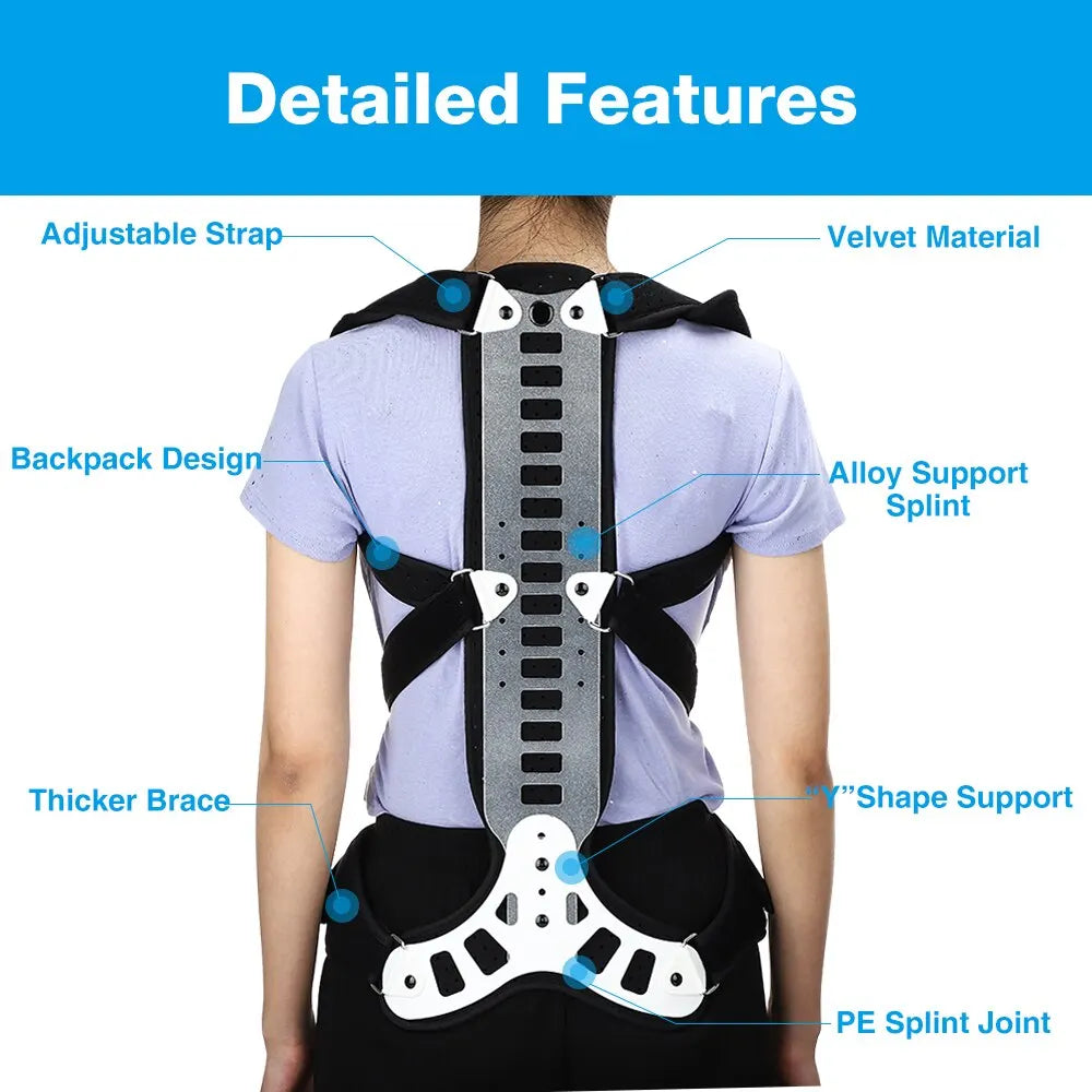 Spine Back Support Brace Improves Posture Corrector for Men Women Back Shoulder Neck Pain Relief Lumbar Support Straightener
