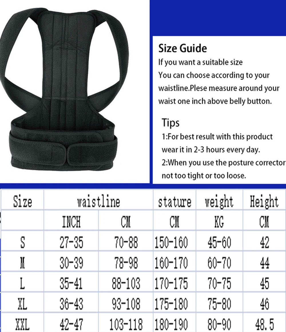 Back Support Posture Corrector for Men & Women Brace Trainer Providing Pain Relief Neck Back Shoulder Posture Spine Corrector